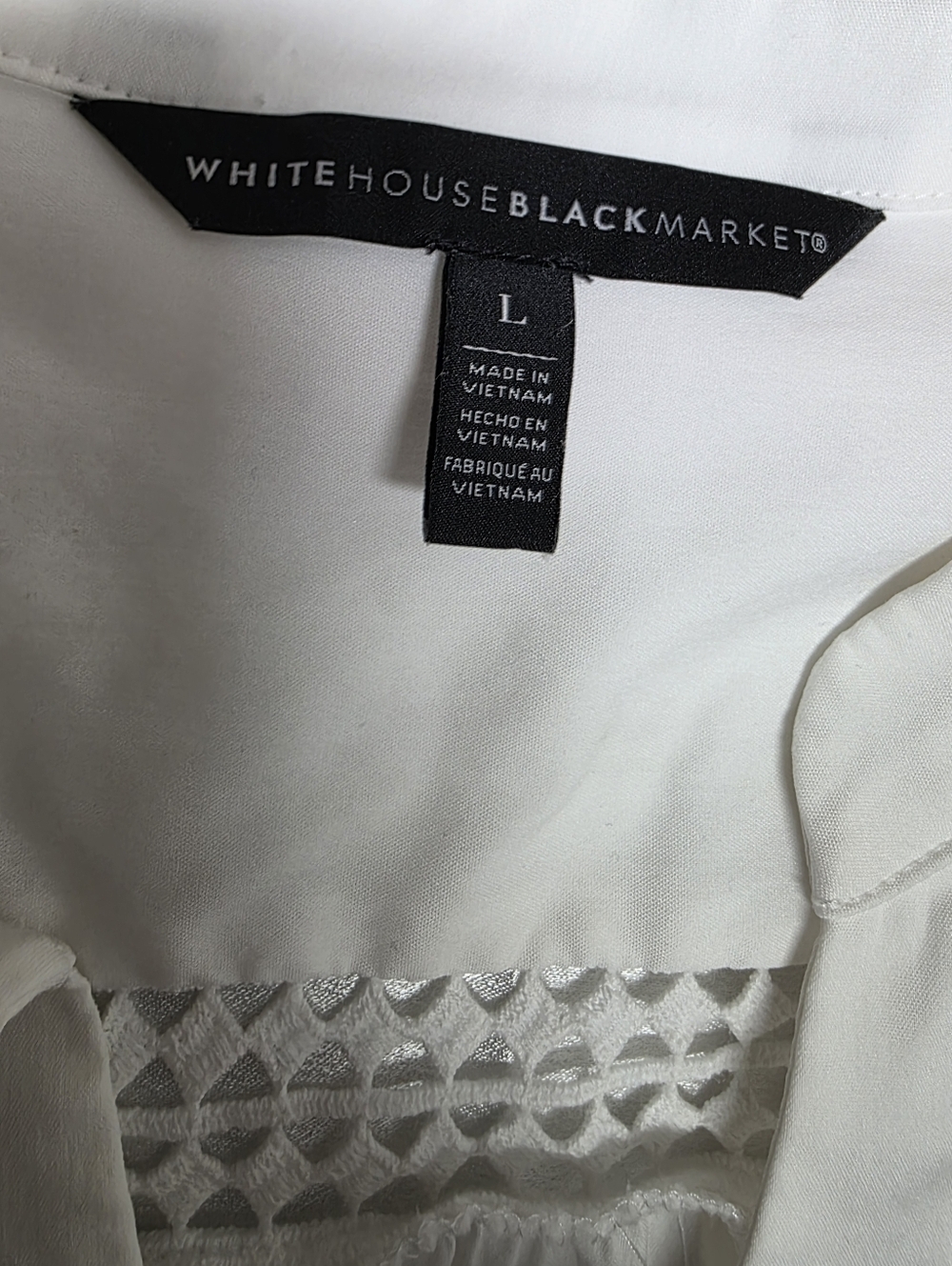White House Black Market & Spruce Ivory Crochet-Trim Peasant Blouse - Picture 12 of 12